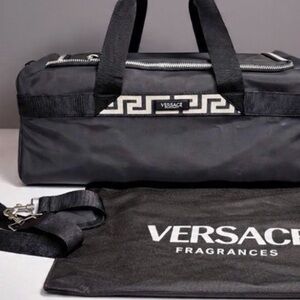 NEW Versace Fragrance Weekender Cream Duffel Bag w/ dust bag